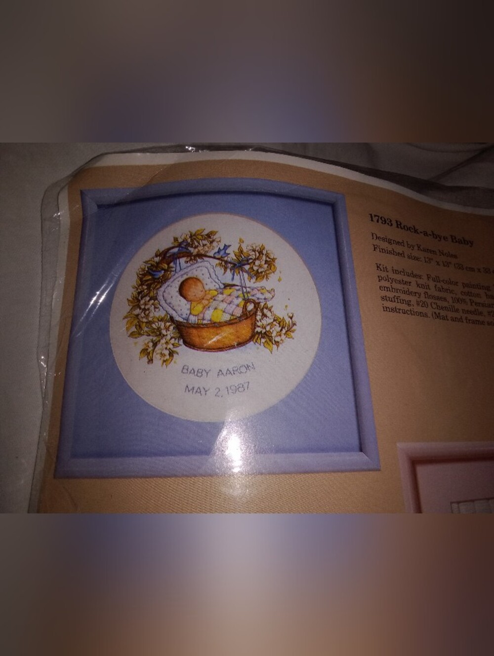 Baby Boy Name And Birth Date Cross Stitch Kit The Creative Circle Vintage